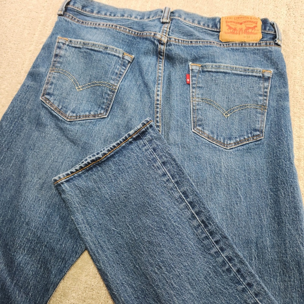 Levis 501‎ Jeans Men 34x30 Straight Leg Y2K Denim Dad Blue Classic Button Fly